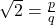 \sqrt{2} = \frac{p}{q}